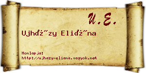 Ujházy Eliána névjegykártya